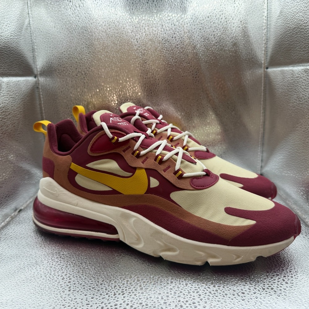 Size 11 Nike Air Max 270 React Noble Red Team Gold Mens Sneaker Shoes AO4971-601